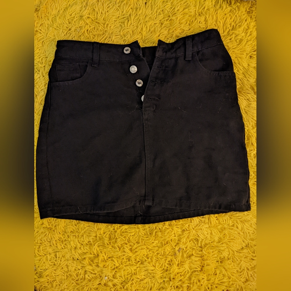 Black Denim Skirt